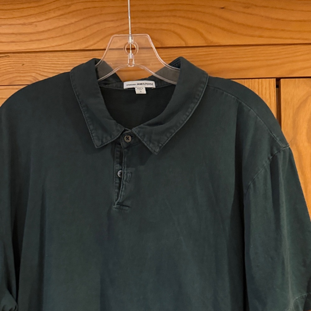James Perse Men's Deep Green Polo Shirt